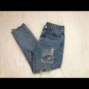 High Waisted Ripped Jeans